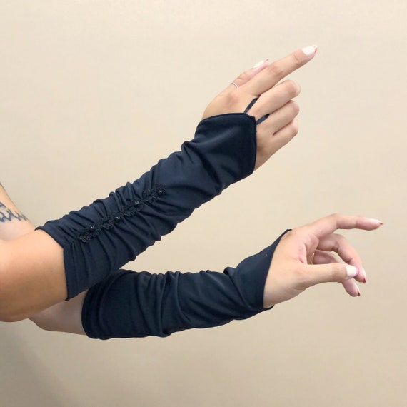 Fingerless nylon gloves online