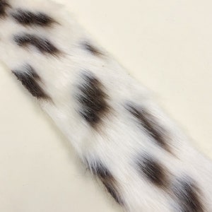 4 Wide Cow Faux Fur Trim, Brown & White Spotted Cow Print Faux Fur, Sold By The Yard, Great For Costumes, Sewing DIY, Deadstock Trim image 2