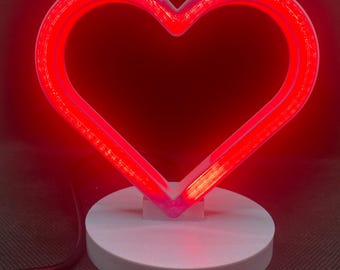Love Heart Neon Sign Alternative | Dimmable LED Light | Table Lamp | Nursery Decor