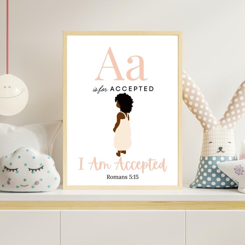 ABC God Loves Me Wall Art for Girls | Christian Nursery Print ...