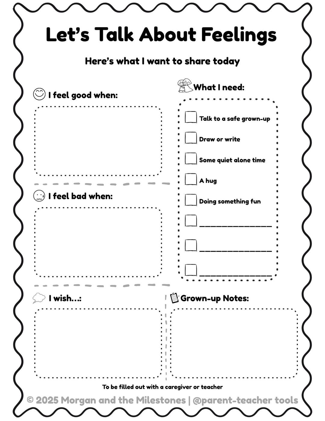Feeling Sheet.pdf Feelings Worksheet for Kids: Emotional Expression Printable (PDF ...