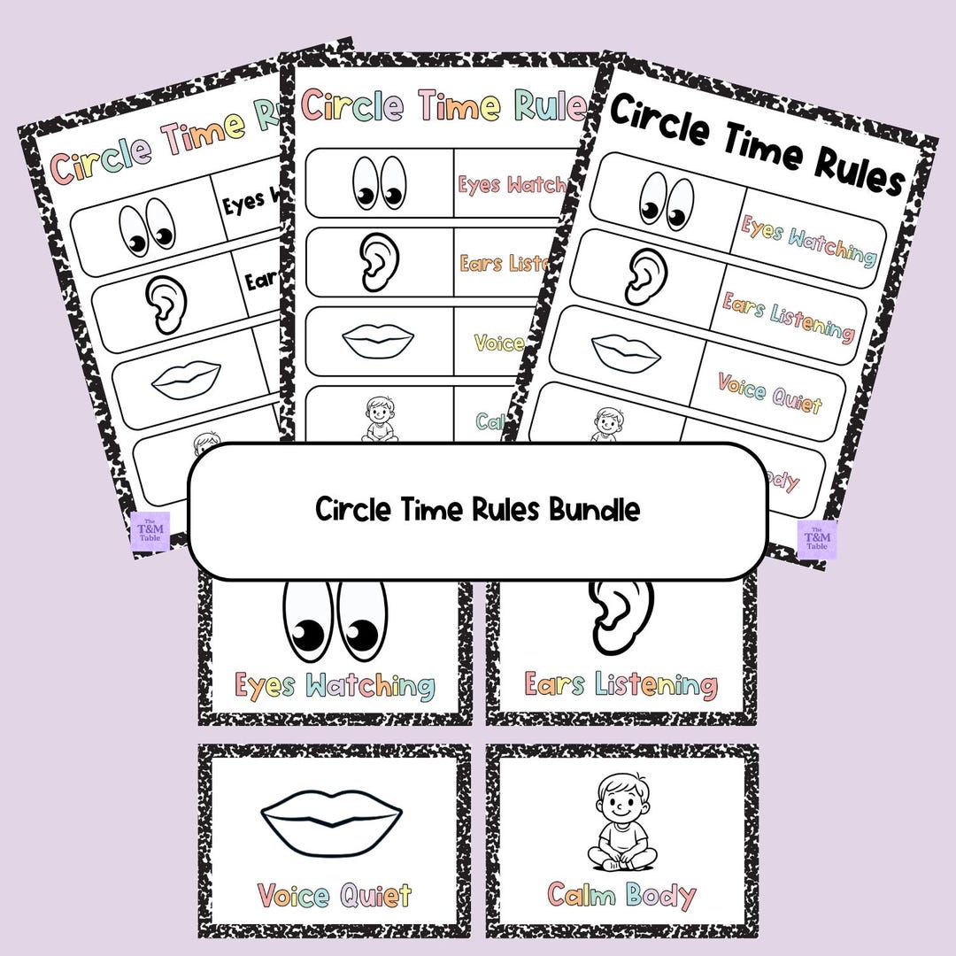 Circle Time Rules Bundle | Classroom Management Posters | Visual ...