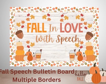 Fall Speech Bulletin Board Kit: Herbst Klassenzimmer Dekoration (Digitaler Download)