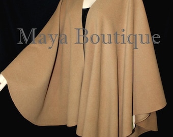 Moca Cape Ruana Wrap Coat Cashmere Wool Blend by Maya Matazaro Made in USA