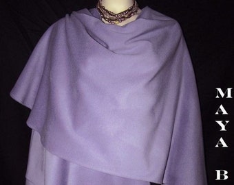 Beautiful Lavender Cape Ruana Wrap Coat Cashmere by Maya