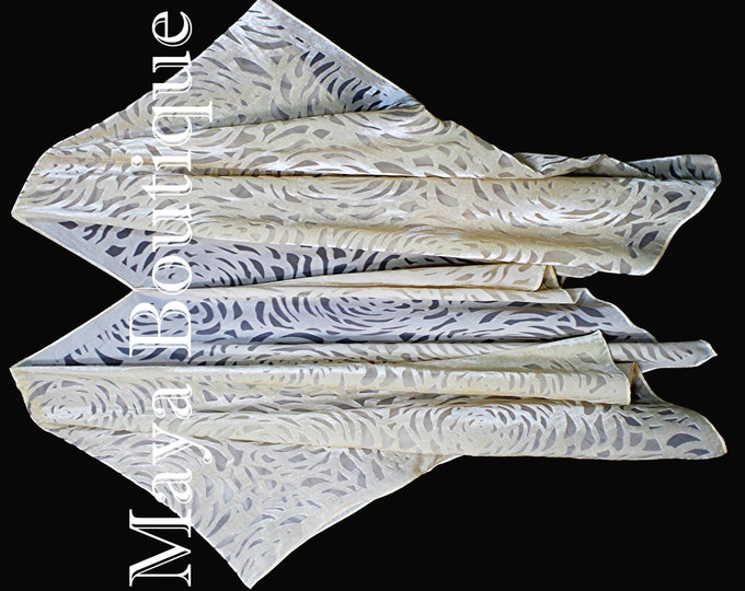 Maya Matazaro Vanilla Camellia Burnout Velvet Caftan Kimono Jacket Hand Dyed USA Made