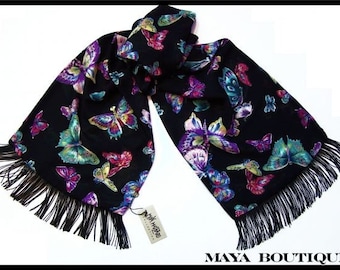 Beautiful Butterfly Scarf Wrap Georgette By Maya