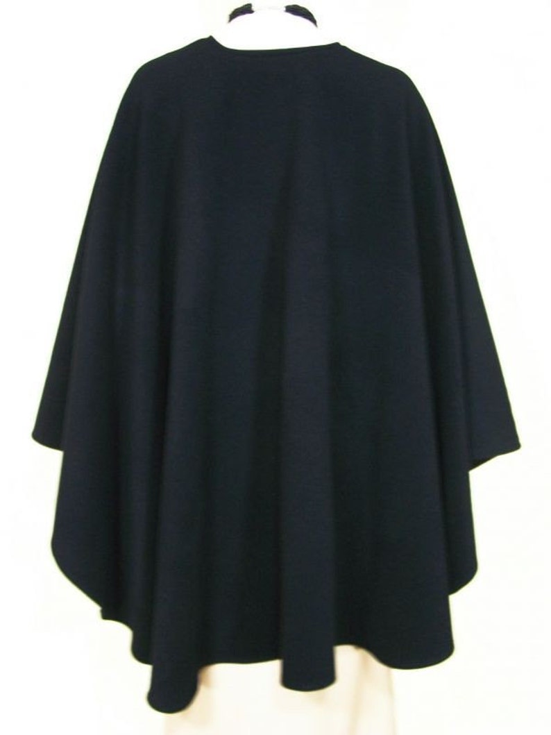 Elegant Black Cape Ruana Wrap Coat Wool Cashmere Blend by Maya - Etsy