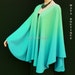 Cashmere Cape Ruana Wrap Ombres Hand Dyed Light Blue Turquoise & Misty ...