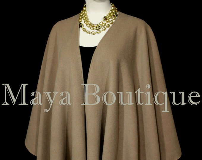 Moca Cape Ruana Wrap Coat Cashmere Wool Blend by Maya Matazaro Made in USA