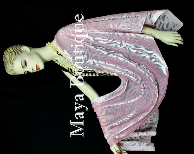Maya Matazaro Hand Dyed Rose Quartz Camellia Shawl Wrap Scarf Burnout Velvet