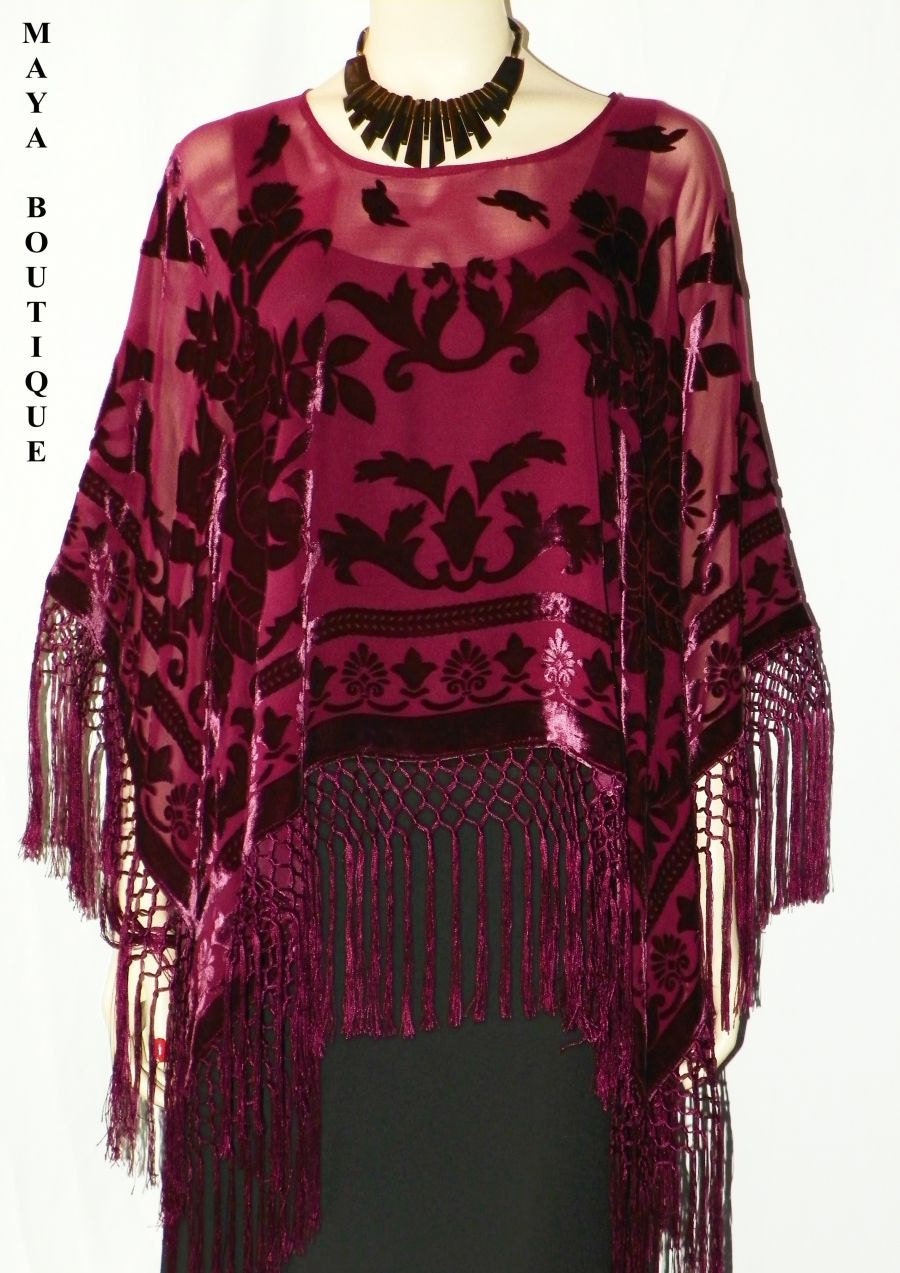 Maya Matazaro Burnout Velvet Poncho Featured on Today Show & - Etsy