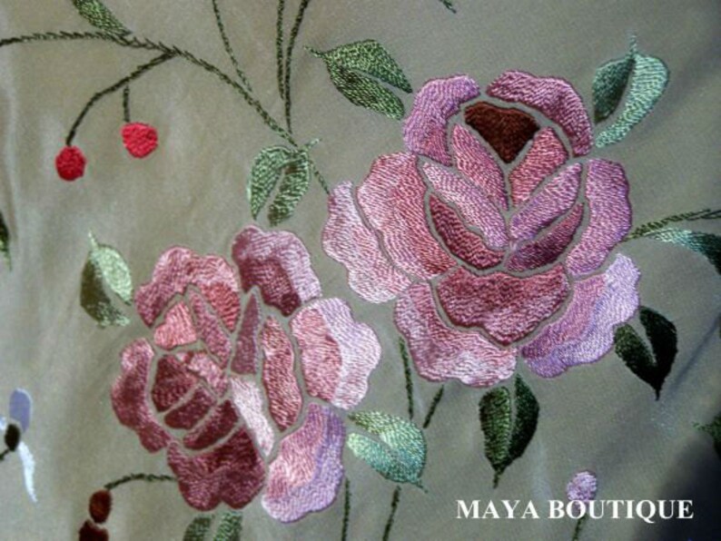Embroidered Silk Fringe Jacket Kimono Maya Matazaro Wheat Multi Maya - Etsy