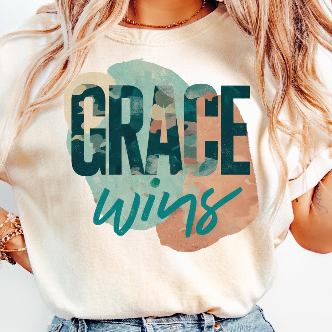 Grace Wins PNG Christian Sublimation Faith Graphic Png Religious Design ...