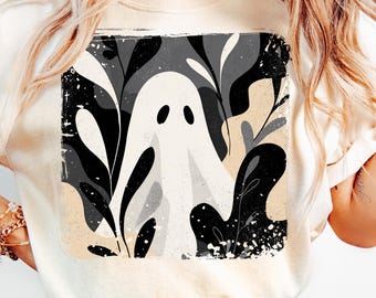 Halloween Fall Ghost Boho PNG Autumn Ghost Png Fall Leaves Ghost png Boho Fall png Halloween Png Cream Ghost Png Halloween Leaves Png