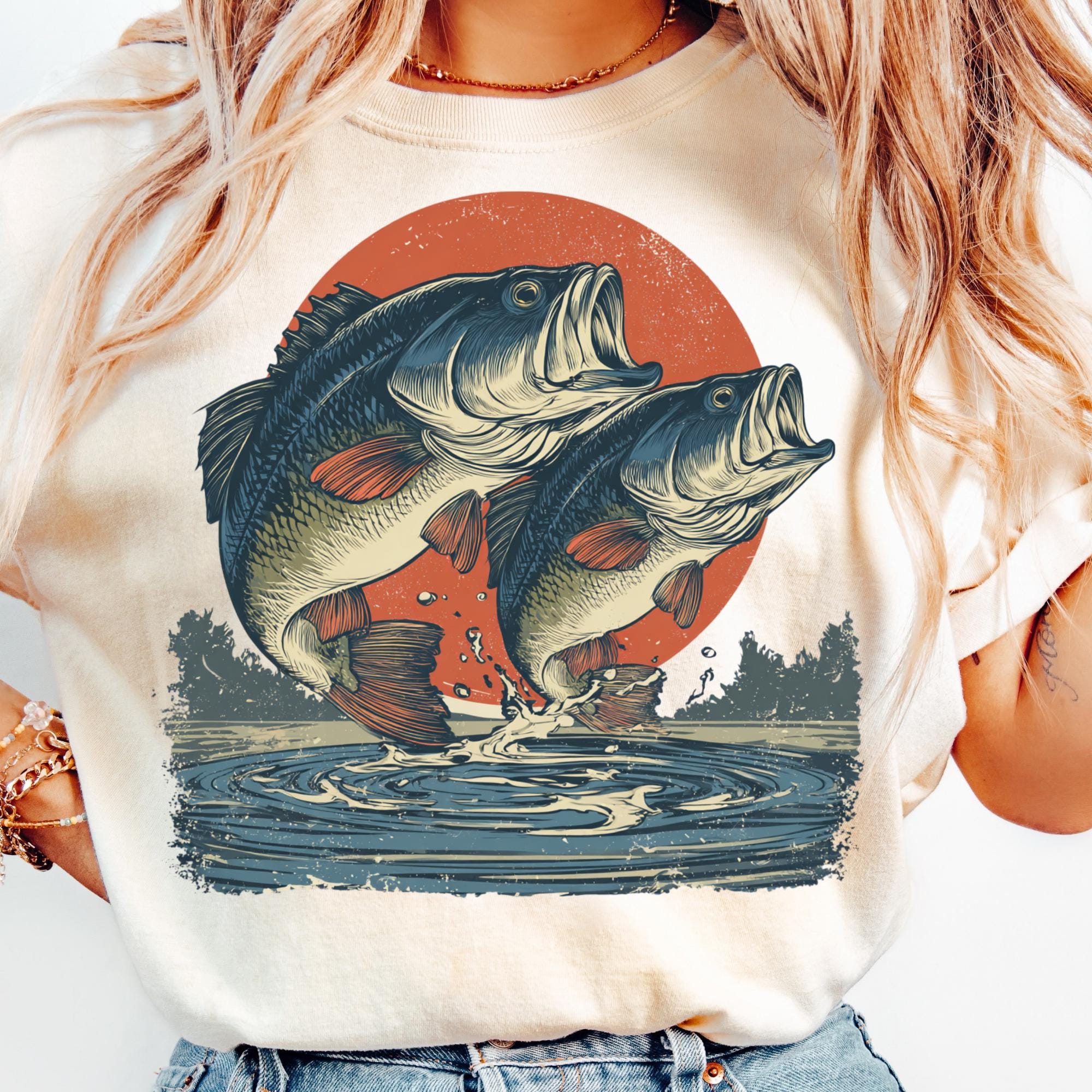Fish 90s Picture Vintage Bass Fish PNG 90s Graphic Style Fishing Sublimation Grunge ...
