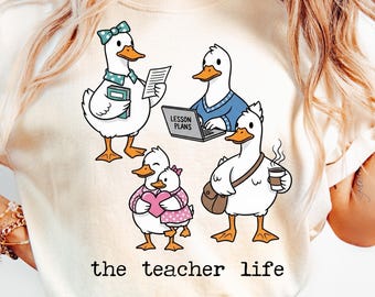 Silly Goose Teacher PNG Teacher Life Sublimation Trendy Teaching Png School Funny Goose Vintage Teacher Appreciation Design Funny Teacher