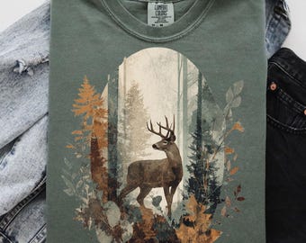 Cerf rustique des années 90 graphique PNG vintage forêt animaux sublimation Grunge cerf rétro Nature faune chemise Design imprimable des années 2000 amateur de plein air