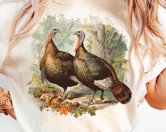 Vintage Turkeys PNG 90s Graphic Style Thanksgiving Sublimation Grunge Retro Hunter Turkey Faded Nature Shirt Design Printable Fall Animals
