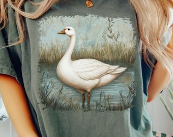 Retro Goose PNG 90s Graphic Style River Animals Sublimation Vintage Lake Animal Nature Shirt Design Printable Wildlife Bird