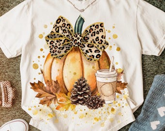 Herbst Vibes PNG Leopard-Druck Kürbis Png Kokette Kürbis Png Kürbis-Gewürz Png Kokette Herbst Png Girly Herbst Png Herbst Vibes Shirt Design