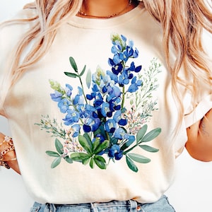 Bluebonnets PNG Orgulho do Texas Png Flor do Estado do Texas Sublimação Design de Camisa Floral Botânico Png Flor Digital Download Azul Floral Png