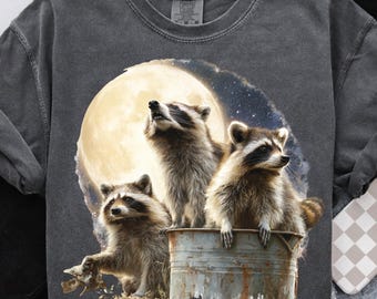 Vintage Raccoons PNG 90s Graphic Style Forest Animals Sublimation Grunge Retro Raccoon Faded Png Nature Shirt Design Printable 2000s Tee Png