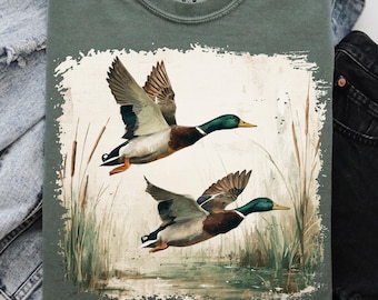 Vintage Mallard Ducks PNG 90s Graphic Style Fall Sublimation Waterfowl Duck Png Nature Shirt Design Printable Retro Wildlife Png Nature Png