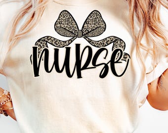 Infirmière tendance PNG Coquette d'infirmière Png RN Png Infirmière à imprimé léopard Png Infirmière Coquette noeud Png Téléchargement numérique Infirmière pour femme Design pour nouvelle infirmière