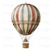 12 Vintage Hot Air Balloons Clipart Watercolor Hot Air Balloon Clip Art ...