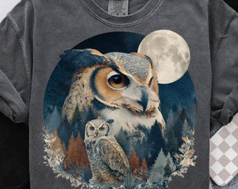 Vintage Owls PNG 90s Graphic Style Woodland Animals Sublimation Grunge Retro Barn Owl Faded Png Nature Shirt Design Printable 2000s Owl Png