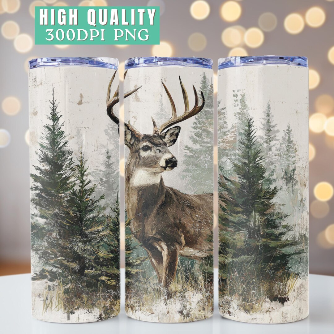 Wildlife Deer Tumbler Wrap 20oz Skinny Straight Tumbler Sublimation ...