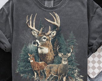 Vintage herten png jaren 90 grafische stijl bos dieren sublimatie grunge retro jager herten verschoten png natuur shirt ontwerp afdrukbare jaren 2000 herten