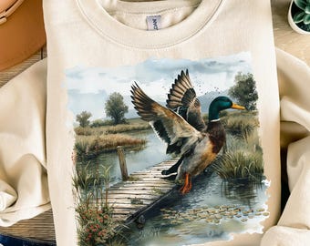 Vintage Mallard Ducks PNG 90s Graphic Style Pond Sublimation Waterfowl Duck Png Nature Shirt Design Printable Retro Nature Png Wildlife Png