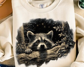 Retro Raccoon 90s PNG Nature Vintage Wildlife Forest Sublimation Grunge Woodland Animals Nature Png Printable Rustic Raccoon Lover Graphic