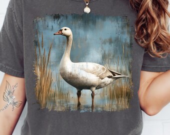 Vintage Goose PNG 90s Graphic Style River Animals Sublimation Grunge Retro Lake Animal Nature Shirt Design Printable Wildlife Bird