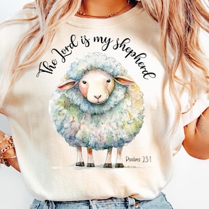Lord Is My Shepherd PNG Christian Faith Png Christian Sheep Png Bible Verse Png Psalm 23 Png Psalm 23 Sublimation Scripture Png Faith Design