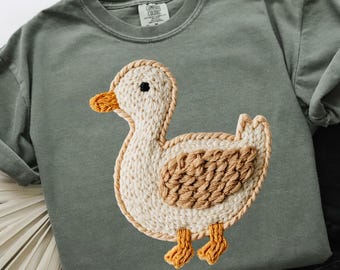 Latch Hook Yarn Crochet Vintage Duck PNG Cute Duck Png Duck Sublimation Retro Duck Shirt Design Cute Farm Animal Png Cottagecore Duck Png
