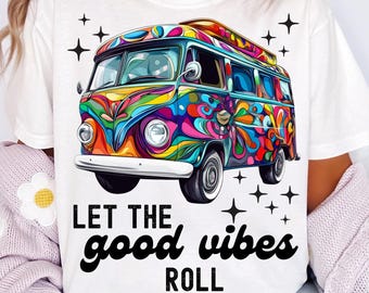 Vintage Good Vibes PNG Retro Hippie Png Groovy Vibes Png Fun 60s Png Good Vibes Sublimation Retro Good Vibes Shirt Design for Hippie Lovers