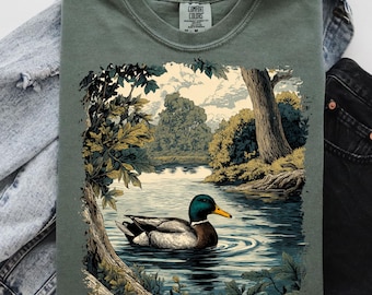 Vintage Mallard Duck PNG 90s Graphic Style Fall Sublimation Waterfowl Duck Png Nature Shirt Design Printable Retro Nature Png Wildlife Png