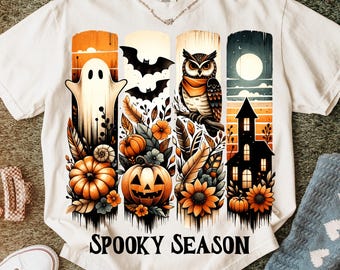 Spooky Season PNG Retro Halloween Png Pumpkins Png Trendy Halloween Png Vintage Halloween Sunset Shirt Design Spooky Vibes Sublimation