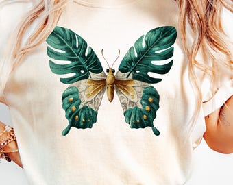 Butterfly Plant PNG Plant Lover Sublimation Monstera Plant Png Plant Shirt Design Printable Plant Graphic Png for Plant Mom Plant Lady Gift