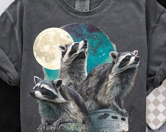Vintage Raccoons PNG 90s Graphic Style Forest Animals Sublimation Grunge Retro Raccoon Faded Png 2000s Tee Png Nature Shirt Design Printable