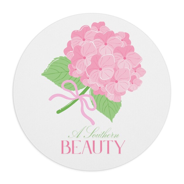Pink Hydrangea Mouse Pad | Southern Floral Desk Decor