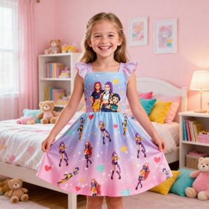 baby girl navy blue dress Groundbreaker Construction Trucks Short Sleeve Super Twirler Dress main image 1