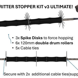 Skydda kabelskyddssats för Possum Critter 50 mm V3 uppgraderad design med spikar