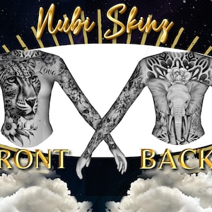 WILD LOVE Premade Female Torso Body Tattoo | FiveM GTA 5 | Instant Body Hair File Digital Download
