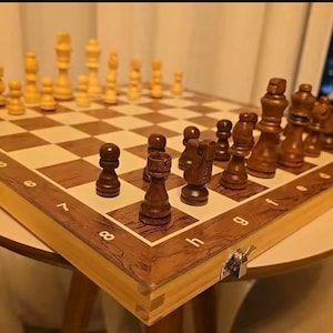 Magnetisches Holz Schach Set - Faltbares Reise Brettspiel für Kinder & Erwachsene