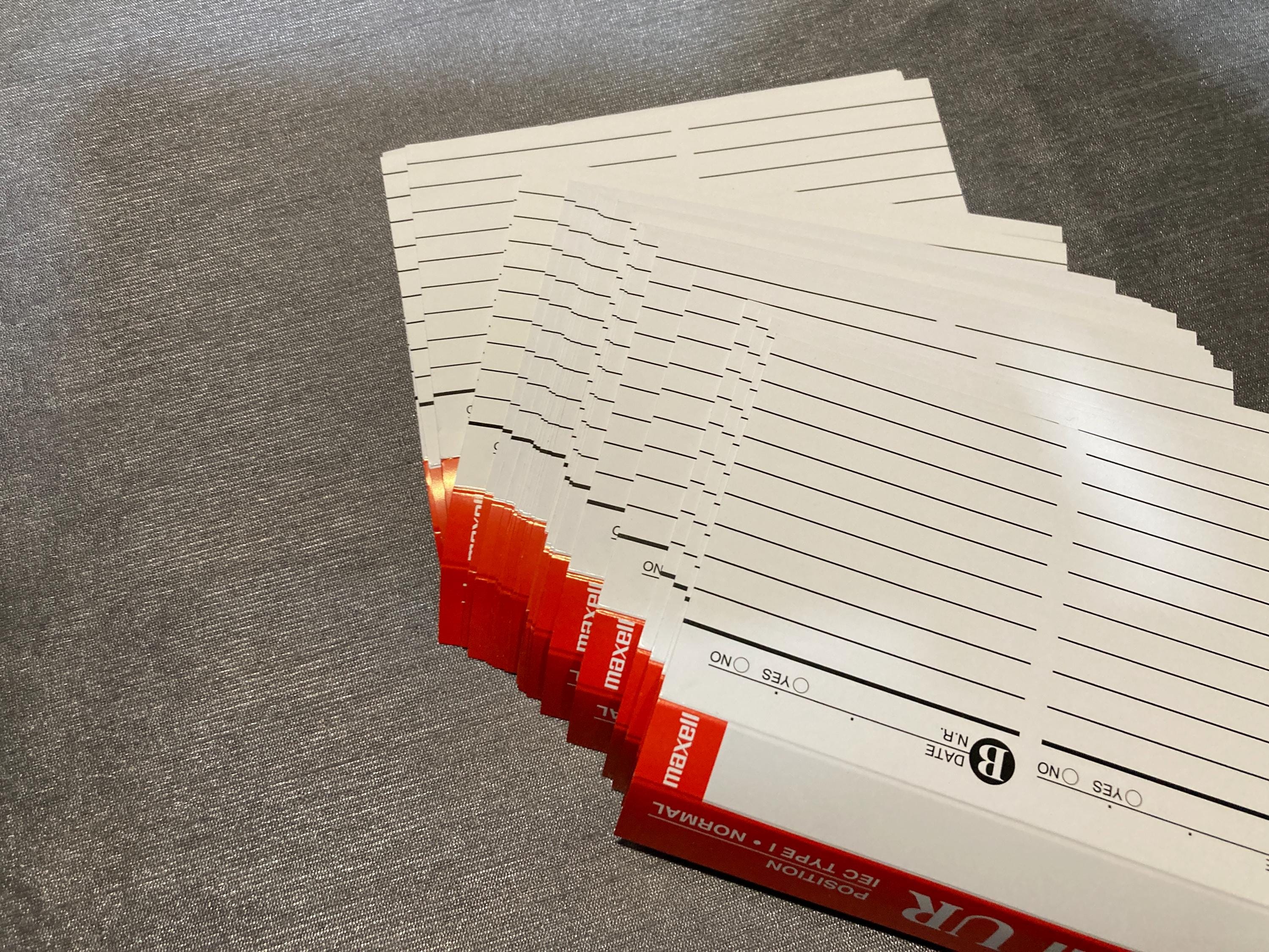 25 Maxell UR Cassette J-card Inserts for All Standard Audio Cassette ...