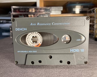 Cinta de casete Denon HD6 de 100 minutos, High Bias Chrome. Usada una sola vez, probada, funciona perfectamente, rara. Tipo II, Cr02
